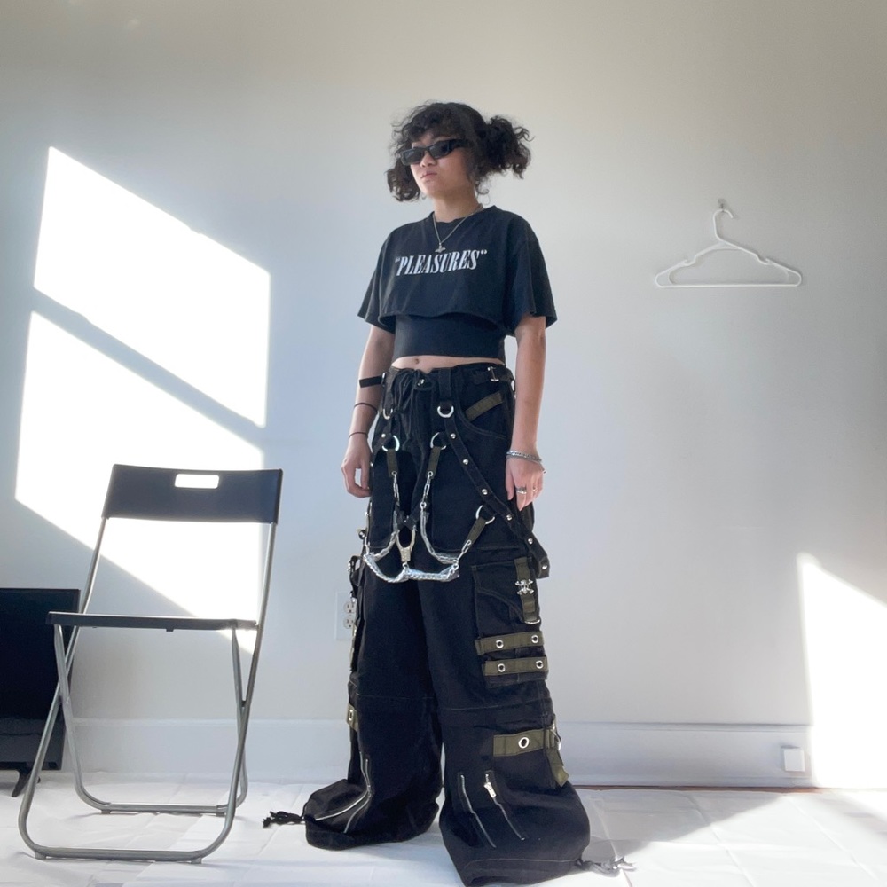 tripp nyc army green ring o rave pants